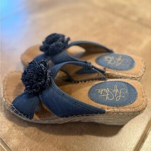 Life Stride- Navy Blue Wedge Sandals. Great barely used condition.